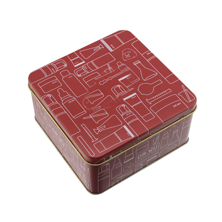 square tin can for cosmetic packaging